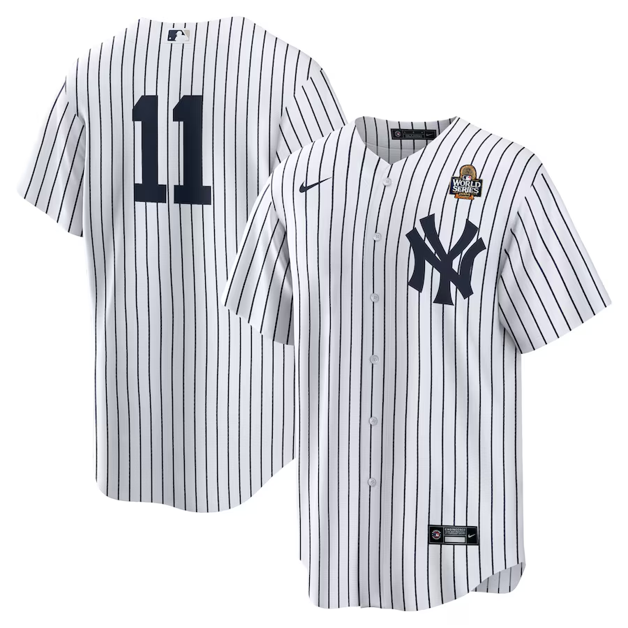 Men's New York Yankees Anthony Volpe #11 White 2024 World Series Home Jersey